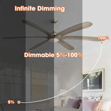 72" Jaydn Farmhouse Satin Nickel DC Motor Downrod Mount Reversible Ceiling Fan with Lighting and Remote Control