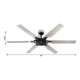 70" Industrial Ceiling Fan with Remote Control