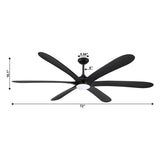 72" Jaydn Farmhouse Satin Nickel DC Motor Downrod Mount Reversible Ceiling Fan with Lighting and Remote Control