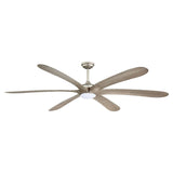 189cm (72") Jaydn Farmhouse Satin Nickel DC Motor Downrod Mount Reversible Ceiling Fan with Lighting and Remote Control