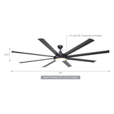 75" Industrial DC Motor Downrod Mount Reversible Ceiling Fan with Lighting and Remote Control