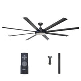 75" Industrial DC Motor Downrod Mount Reversible Ceiling Fan with Lighting and Remote Control