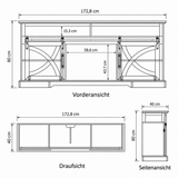 Brimley 173 cm/68" Farmhouse grijze tv-standaard met 23" elektrische haardinzet 