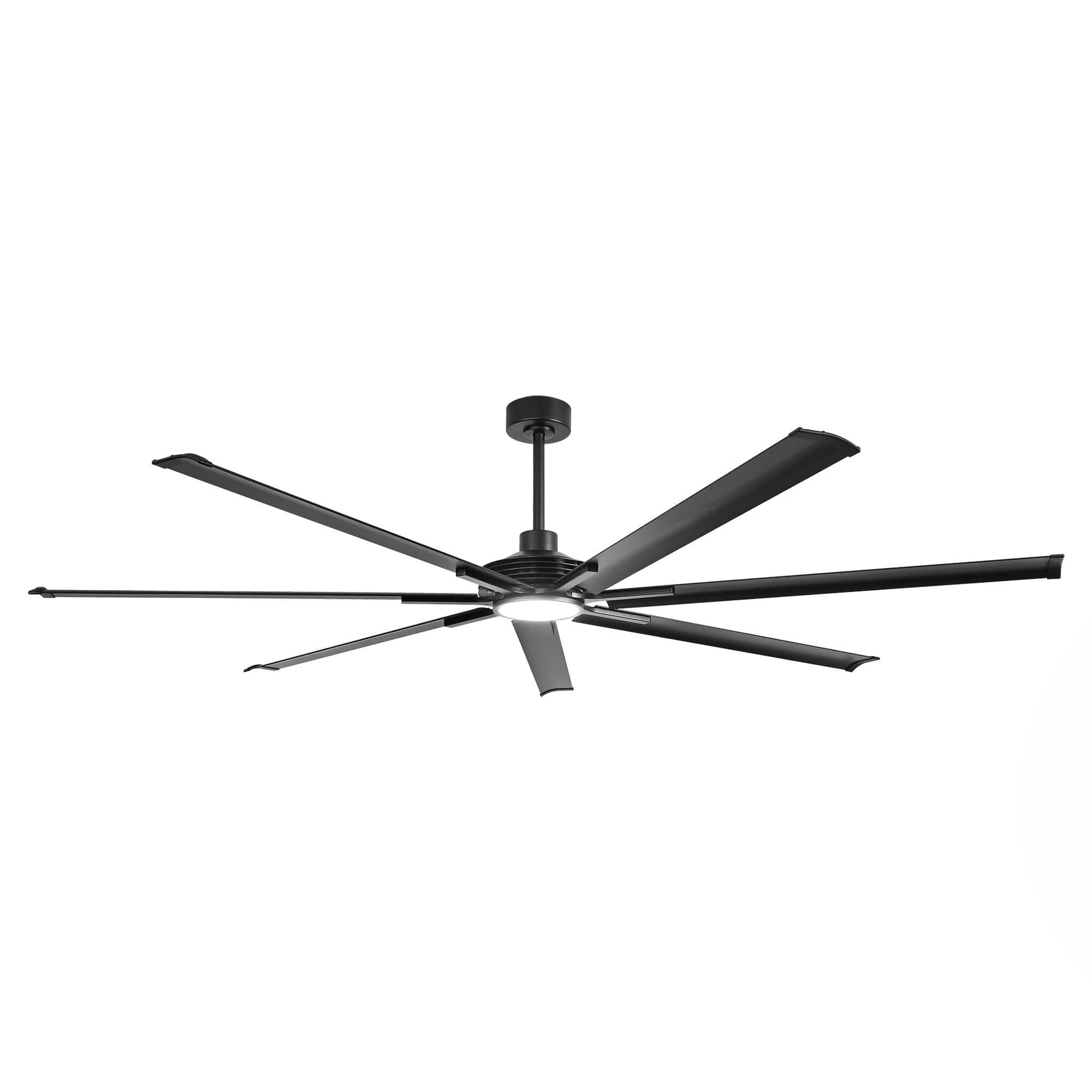 213cm (84") / 254cm (100") Padus Schwarz Deckenventilator in großer Größe mit dimmbarer Beleuchtung und Fernbedienung 