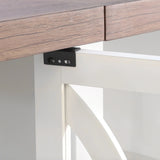 236cm White TV Stand With Storage Cabinet