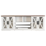 236cm White TV Stand With Storage Cabinet