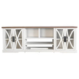 236cm White TV Stand With Storage Cabinet