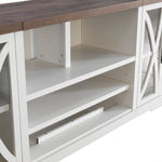 236cm White TV Stand With Storage Cabinet