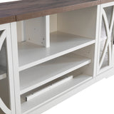 236cm White TV Stand With Storage Cabinet