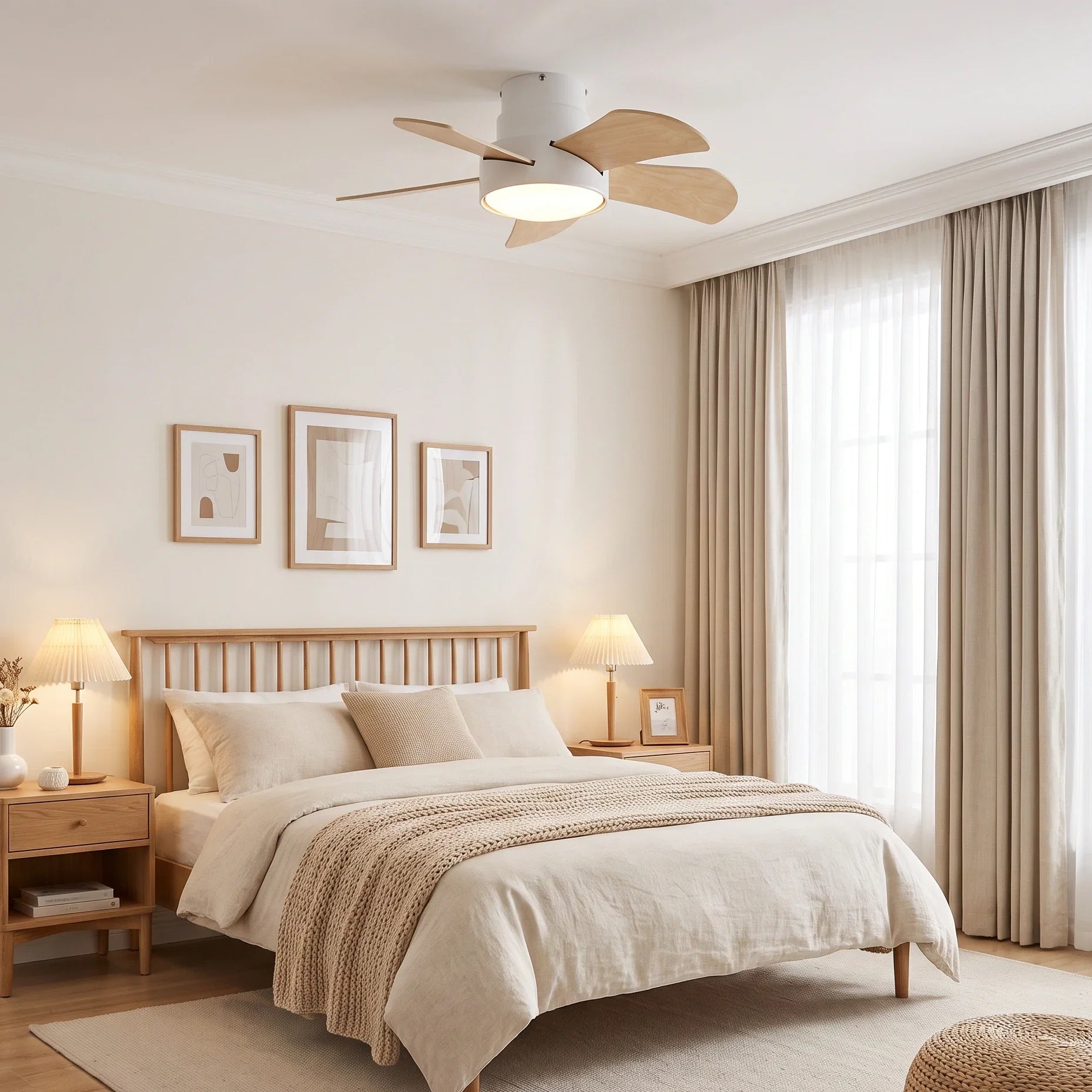 Weston Silent Ceiling Fan Ø 76 cm with 5 Blades and LED Light