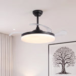 Cielo Ultra-Quiet DC Motor Black Ceiling Fan Ø106 cm with 3 Retractable Blades and LED Light