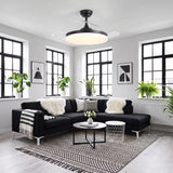 Cielo Ultra-Quiet DC Motor Black Ceiling Fan Ø106 cm with 3 Retractable Blades and LED Light