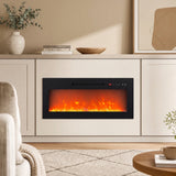 Noxen 115''/292cm Living Room TV Stand with 36''/91cm Recessed Electric Fireplace