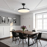 Cielo Ultra-Quiet DC Motor Black Ceiling Fan Ø106 cm with 3 Retractable Blades and LED Light