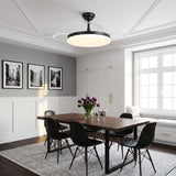 Cielo Ultra-Quiet DC Motor Black Ceiling Fan Ø106 cm with 3 Retractable Blades and LED Light
