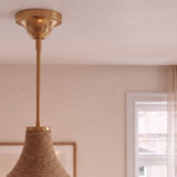Glass Hemp rope textured Pendant Light 33 cm Diameter