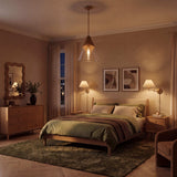 Glass Rattan Pendant Light 35 cm Diameter