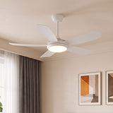 Ventilateur de plafond silencieux Ella blanc Ø106 cm avec 5 pales et éclairage LED 