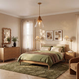 Glass Rattan Pendant Light 35 cm Diameter