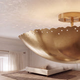 Scalloped-Edge Flush Mount Pendant Lights 42 cm Diameter