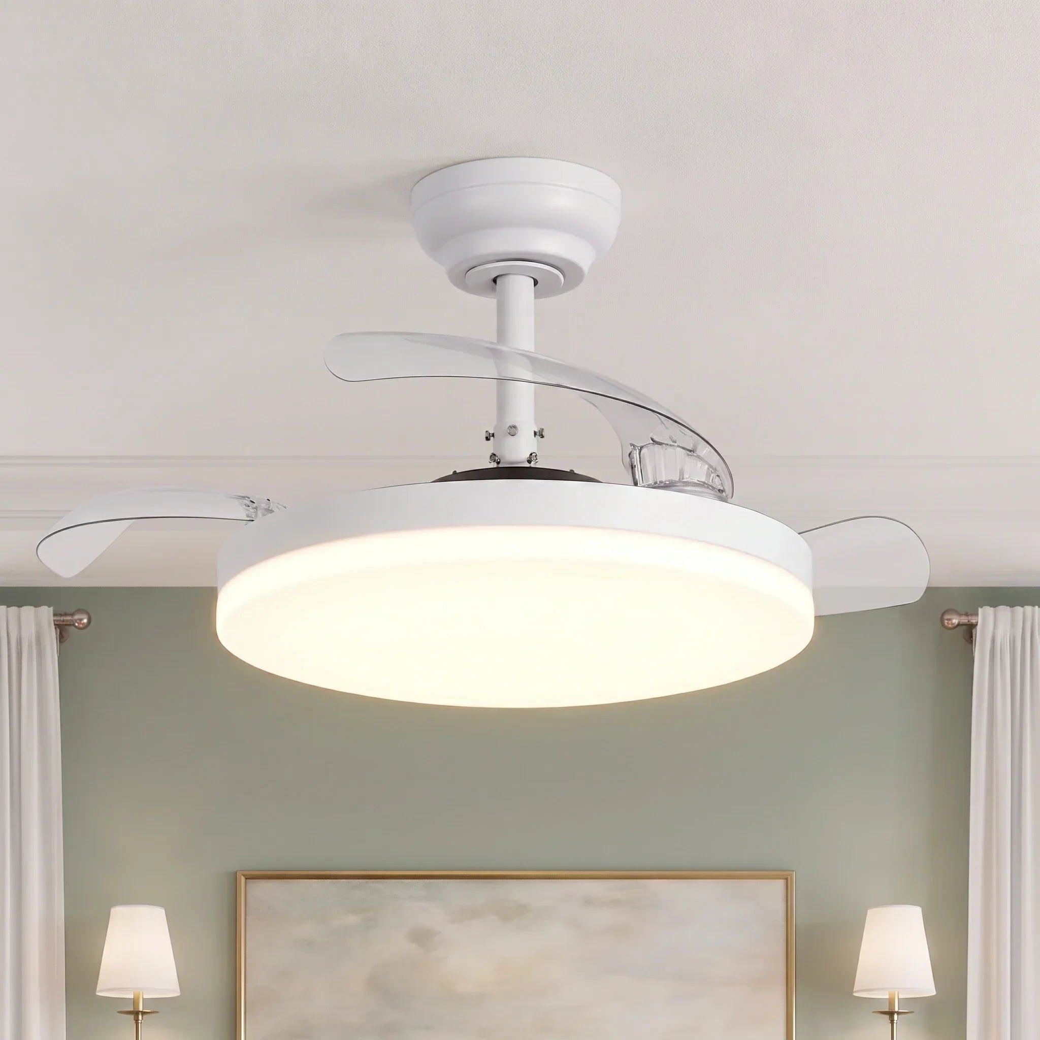 Raydon Ultra-Quiet DC Motor Ceiling Fan Ø91cm / Ø106cm with Retractable Blades and LED Light