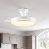 Aura ultraleiser Deckenventilator mit DC-Motor, Ø91 cm, mit einziehbaren Flügeln und LED-Licht 