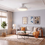 Aura ultraleiser Deckenventilator mit DC-Motor, Ø91 cm, mit einziehbaren Flügeln und LED-Licht 