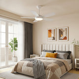 Ventilateur de plafond silencieux Ella blanc Ø106 cm avec 5 pales et éclairage LED 