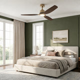 Louise Soft Brass Ceiling Fan 142cm (56") with LED Light and 100% Solid Wood Blades