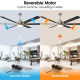 72" Bankston Modern DC Motor Downrod Mount Reversible Ceiling Fan with Lighting and Remote Control