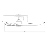 66" Misael Propeller Industrial DC Motor Ceiling Fan with LED Lighting