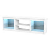 168cm/66" LED TV Stand Fits Up to 75" TVs with LED Shelf Lighting