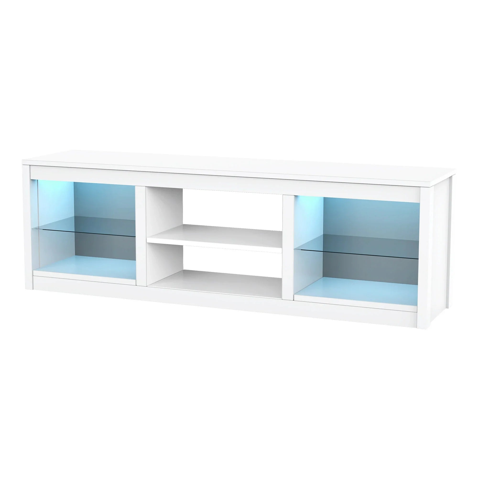 168cm/66" LED TV Stand Fits Up to 75" TVs with LED Shelf Lighting