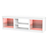 168cm/66" LED TV Stand Fits Up to 75" TVs with LED Shelf Lighting