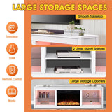 168cm White LED TV Stand with Electric Fire Fits Up to 75" TVs with LED Shelf Lighting