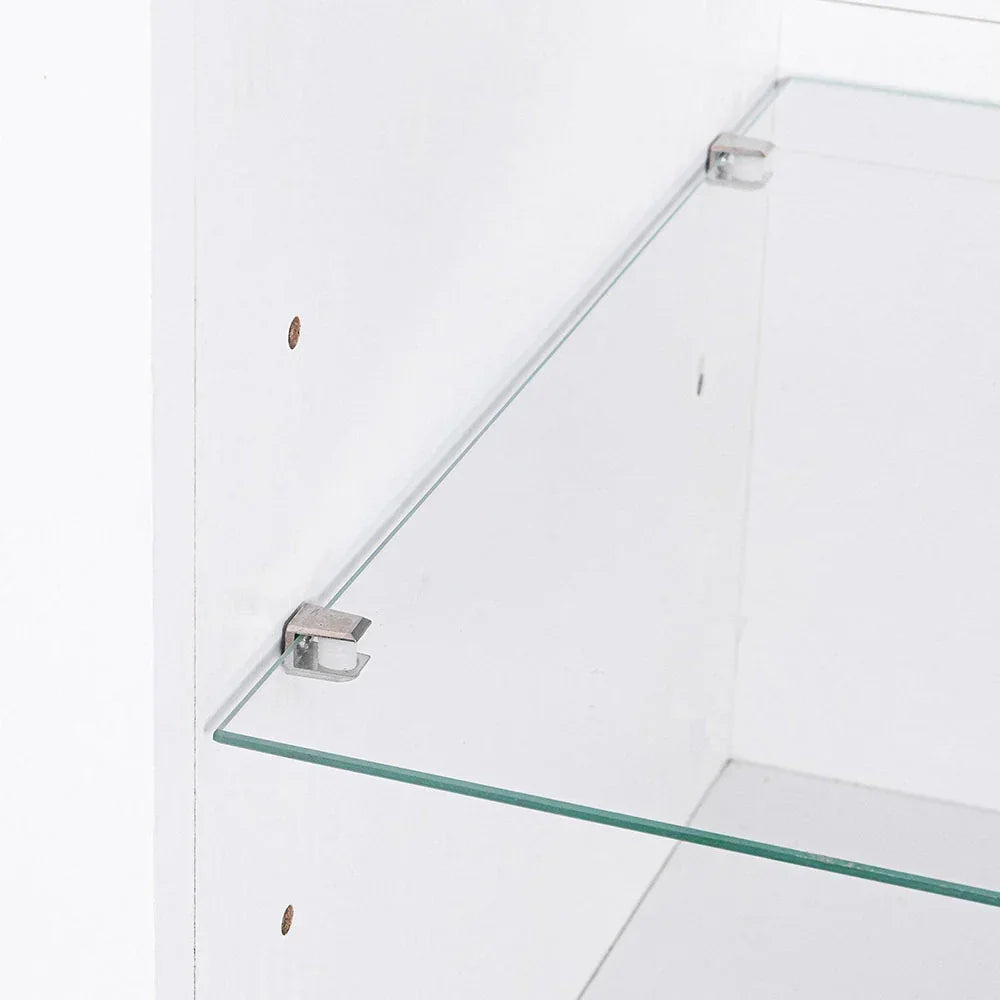 Black LED TV Stand with LED Shelf Lighting