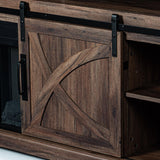 173cm/68" Bauernhaus-TV-Ständer mit 23" eingebautem Elektrokamin 