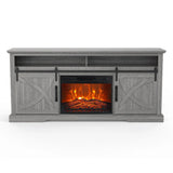 173cm/68" Farmhouse TV Stand with 23" Electric Fireplace Inset