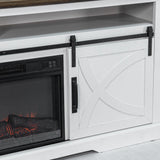 173cm/68" Bauernhaus-TV-Ständer mit 23" eingebautem Elektrokamin 