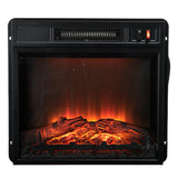 18" Modern Black Insert Electric Fireplace with Remote Control