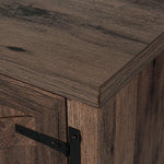 147cm/58" Brown TV Stand with Closed Storage, Storage Cabinet with Adjustable Shelves, Fits Up to 65" TVs