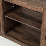 147cm Brown TV Stand with Closed Storage, Storage Cabinet with Adjustable Shelves, Fits Up to 65" TVs
