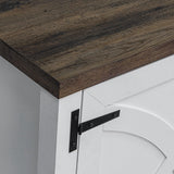 147cm White TV Stand with Closed Storage, Storage Cabinet with Adjustable Shelves, Fits Up to 65" TVs