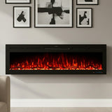1270mm 50" EF50R Pro Media Wall Electric Fire with 13 Flame Colors Built-In Electric Fire with Remote Control 750/1500W