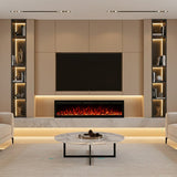1880mm 74" EF74R Pro Wall Mounted Electric Fire with 13 Flame Colors Built-In Electric Fire with Remote Control 750/1500W