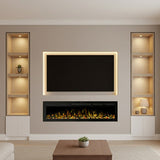 1270mm 50" EF50R Pro Media Wall Electric Fire with 13 Flame Colors Built-In Electric Fire with Remote Control 750/1500W