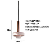 Pendelleuchte aus Naturmarmor mit Aluminiumsockel und LED-Deckenleuchte 