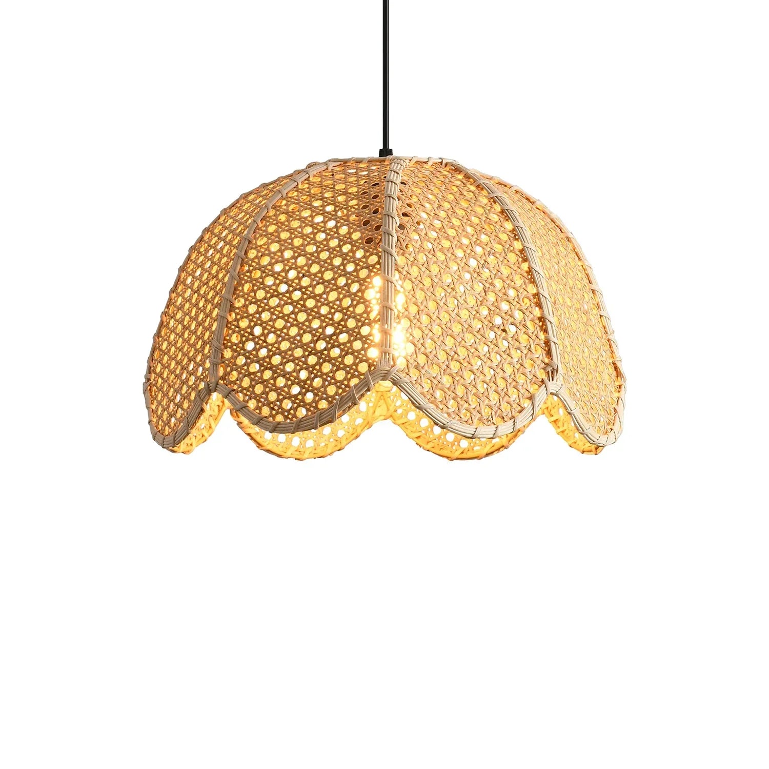 Natural Textured Lotus Rattan Pendant Light Ø40cm