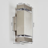 Moderne LED-Außenwandleuchte in mattem Nickel 