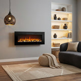 Cheminée électrique murale EF50R de 1270 mm 50" encastrée avec 13 couleurs de flamme 750/1500W 